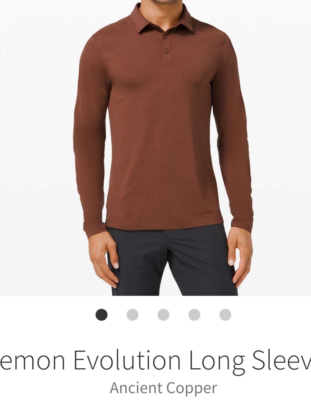 lululemon EVOLUTION Long Sleeve Polo - Ancient Copper